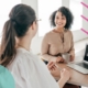 HR leader talking through the hiring process with a hiring manager